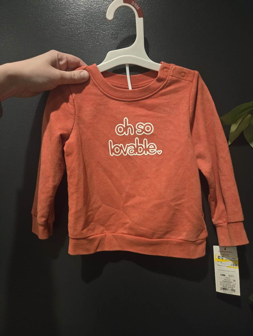 Cat & Jack Pullover " Oh so Loveable" NWT 12 Months